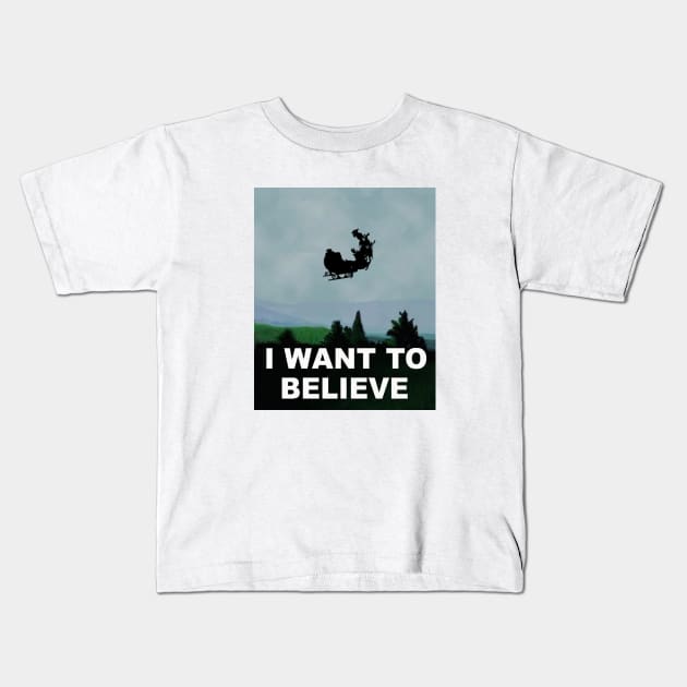 I Want To Believe - X-Mas Kids T-Shirt by geekbias